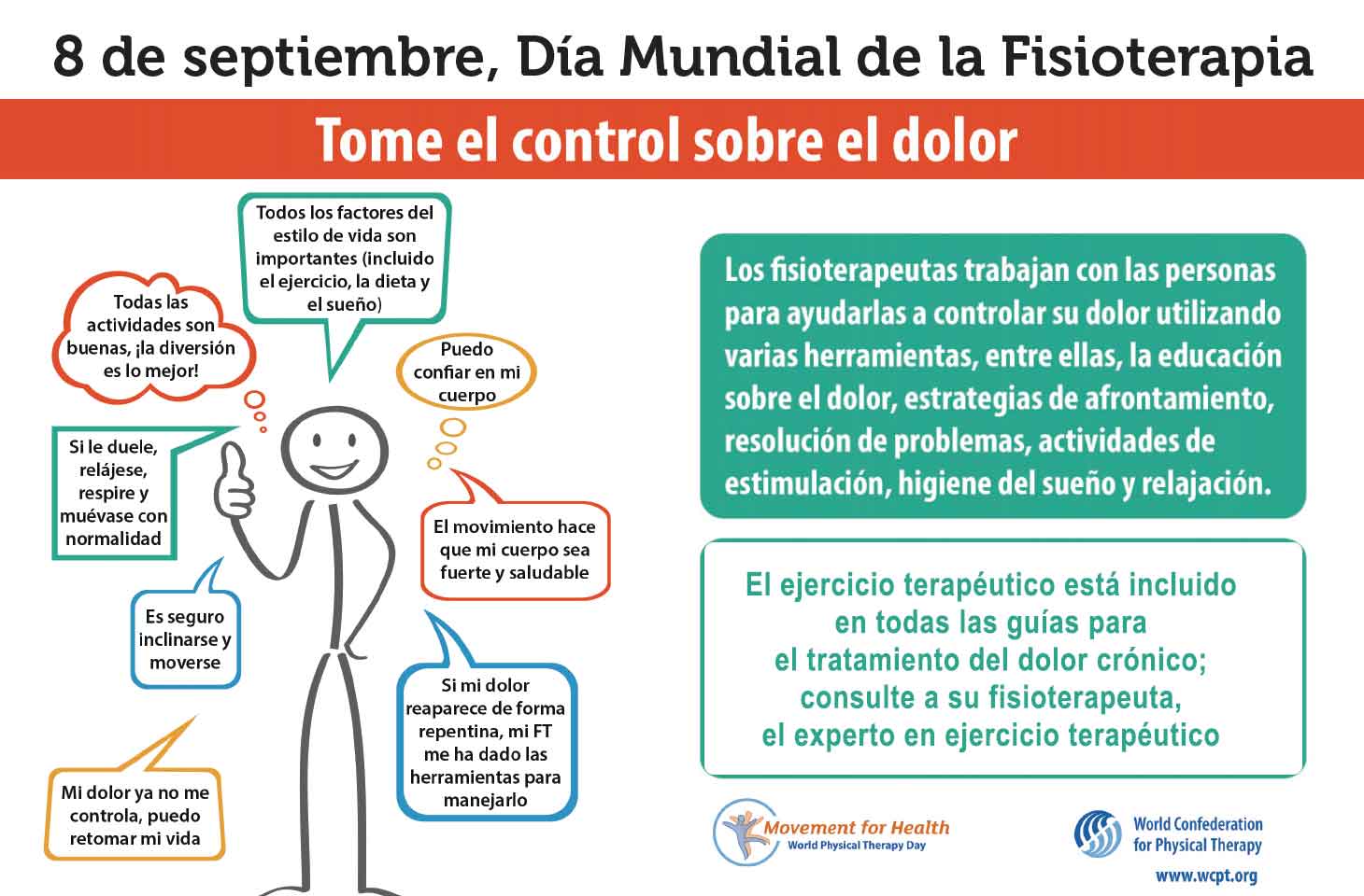 8 de septiembre, Día Mundial de la Fisioterapia: toma el control sobre el dolor