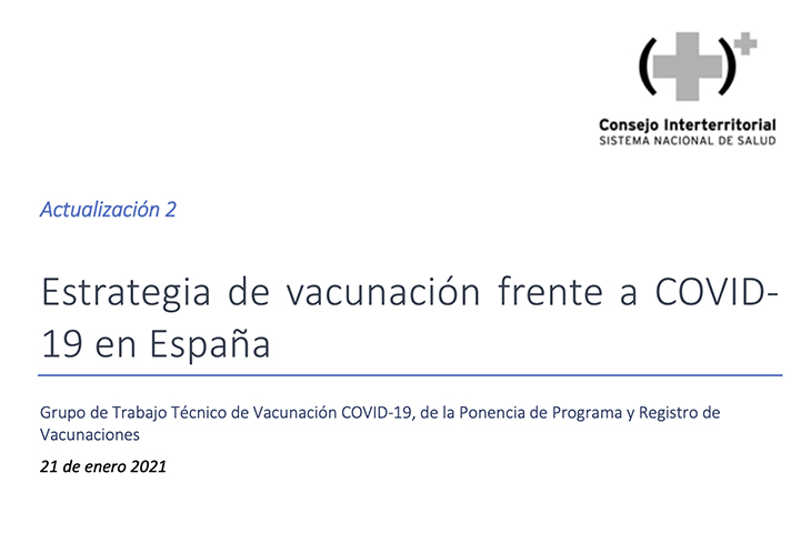Estrategia de vacunación frente a COVID-19 en España - Actualización 21 enero 2021