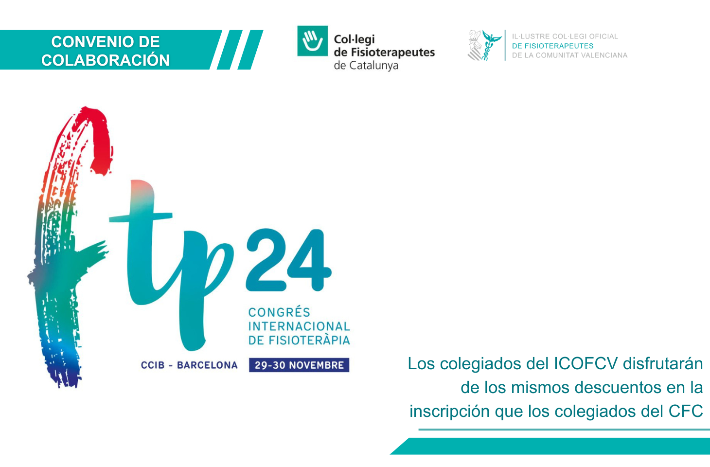 Los colegiados del ICOFCV pueden acceder al Congreso FTP24 al mismo precio que los del Colegio de Cataluña