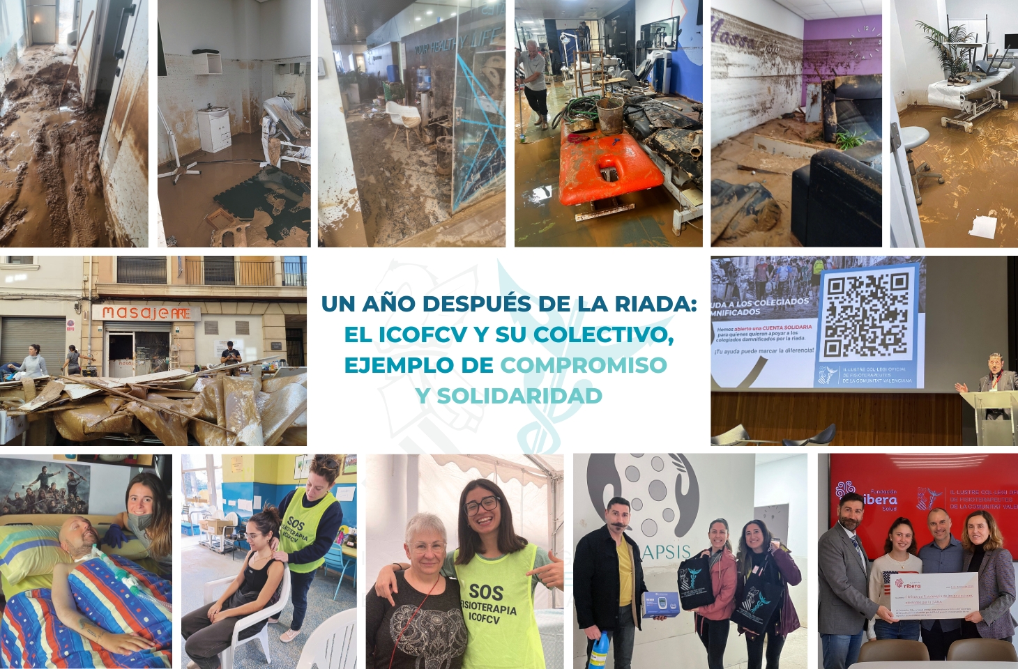 Un año de solidaridad: el ICOFCV sigue al lado de los fisioterapeutas en su recuperación tras la riada Un año de solidaridad: el ICOFCV sigue al lado de los fisioterapeutas en su recuperación tras la riada