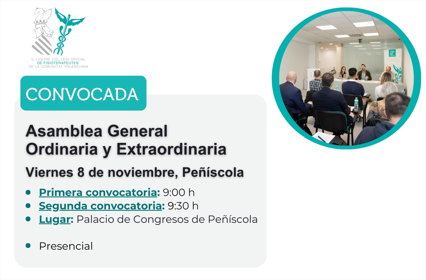 Convocada Asamblea General Ordinaria y Extraordinaria el próximo 8 de noviembre en Peñíscola Convocada Asamblea General Ordinaria y Extraordinaria el próximo 8 de noviembre en Peñíscola