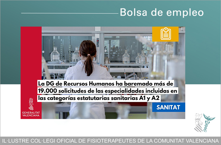 Sanidad publica las listas definitivas de empleo temporal de las categorías sanitarias A1 y A2, entre ellas Fisioterapia