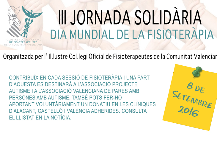 III Jornada Solidaria del ICOFCV: consulta las clínicas adscritas, acércate a ellas el 8 de septiembre y colabora III Jornada Solidaria del ICOFCV: consulta las clínicas adscritas, acércate a ellas el 8 de septiembre y colabora