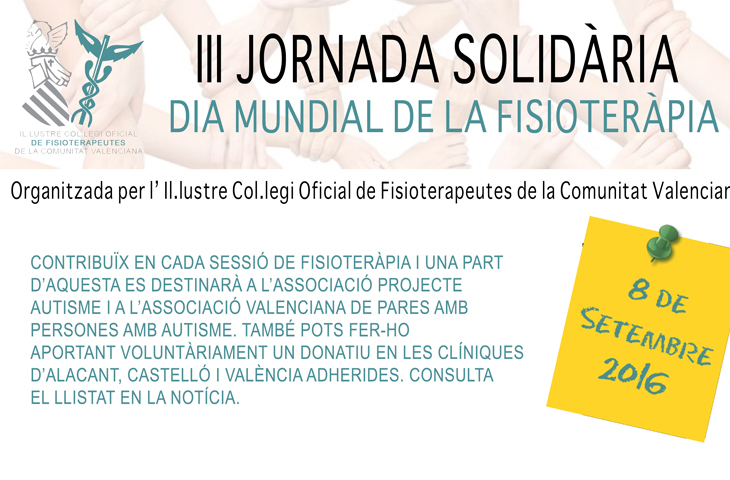 III Jornada Solidaria del ICOFCV: consulta las clínicas adscritas, acércate a ellas el 8 de septiembre y colabora 