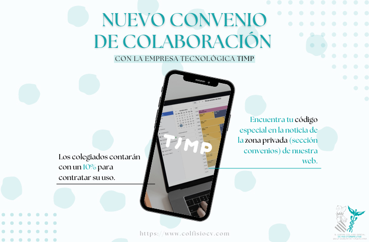 Nuevo convenio de colaboración con la empresa tecnológica valenciana TIMP Nuevo convenio de colaboración con la empresa tecnológica valenciana TIMP