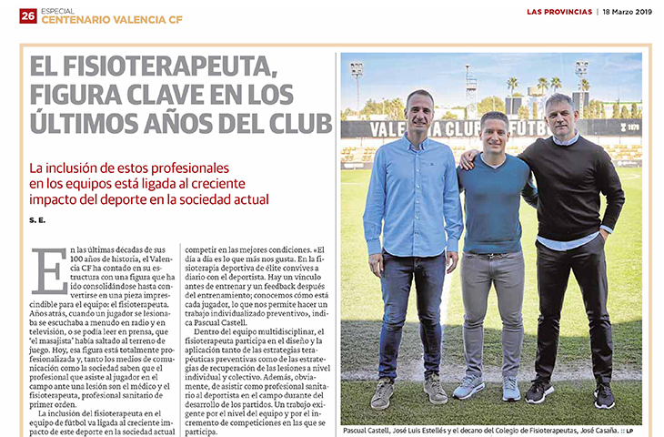 Centenario del Valencia CF: el fisioterapeuta, figura clave en los últimos años del club Centenario del Valencia CF: el fisioterapeuta, figura clave en los últimos años del club