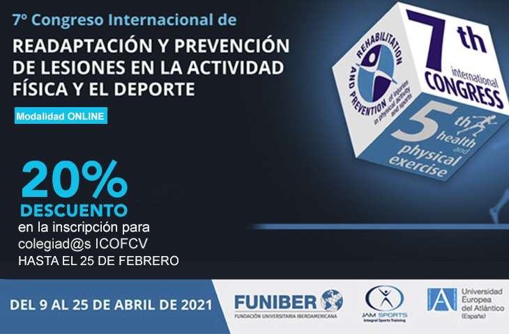Descuento del 20% para colegiados del ICOFCV en la inscripción del Congreso JAM 2021 Descuento del 20% para colegiados del ICOFCV en la inscripción del Congreso JAM 2021