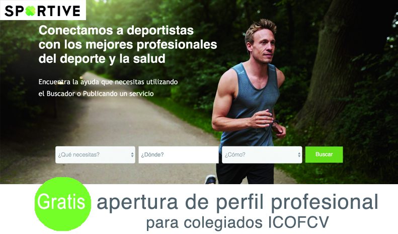 El Colegio de Fisioterapeutas de la Comunidad Valenciana establece un acuerdo de colaboración con el buscador online Sportive