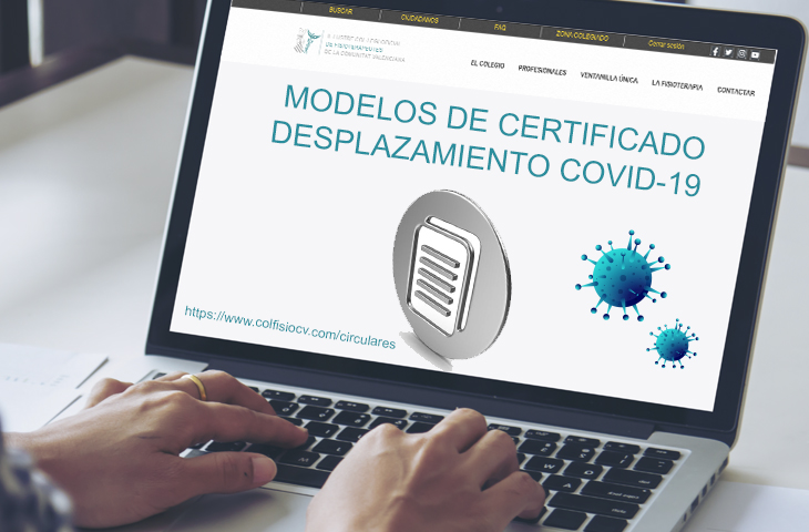 Nuevos Modelos de Certificado de Desplazamiento COVID-19 en la zona privada para colegiados Nuevos Modelos de Certificado de Desplazamiento COVID-19 en la zona privada para colegiados