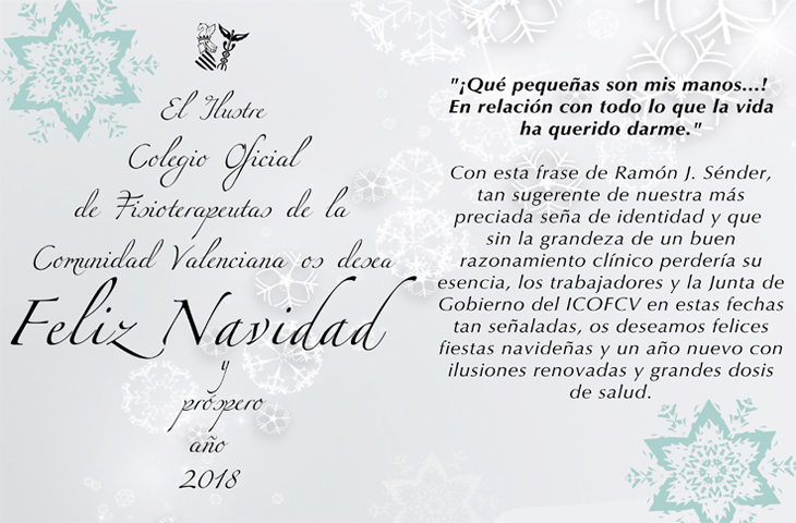 El ICOFCV os desea ¡Feliz Navidad y Próspero Año Nuevo!