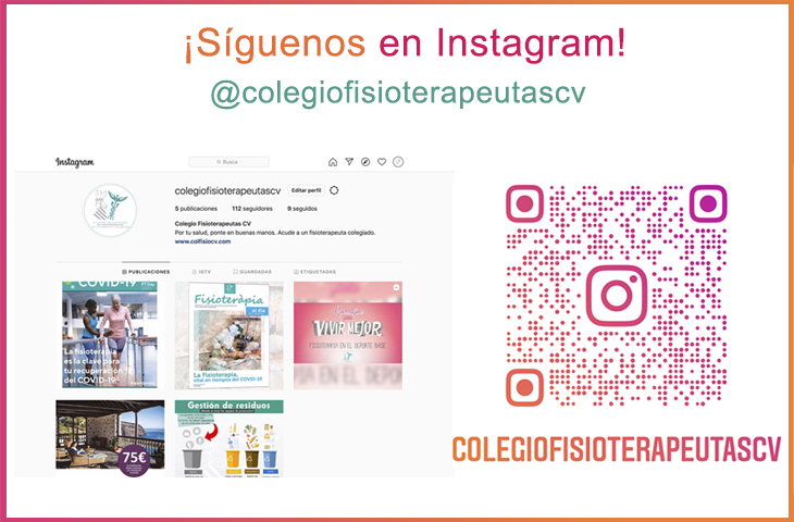 Abrimos página en Instagram: búscanos como 'colegiofisioterapeutascv' Abrimos página en Instagram: búscanos como 'colegiofisioterapeutascv'