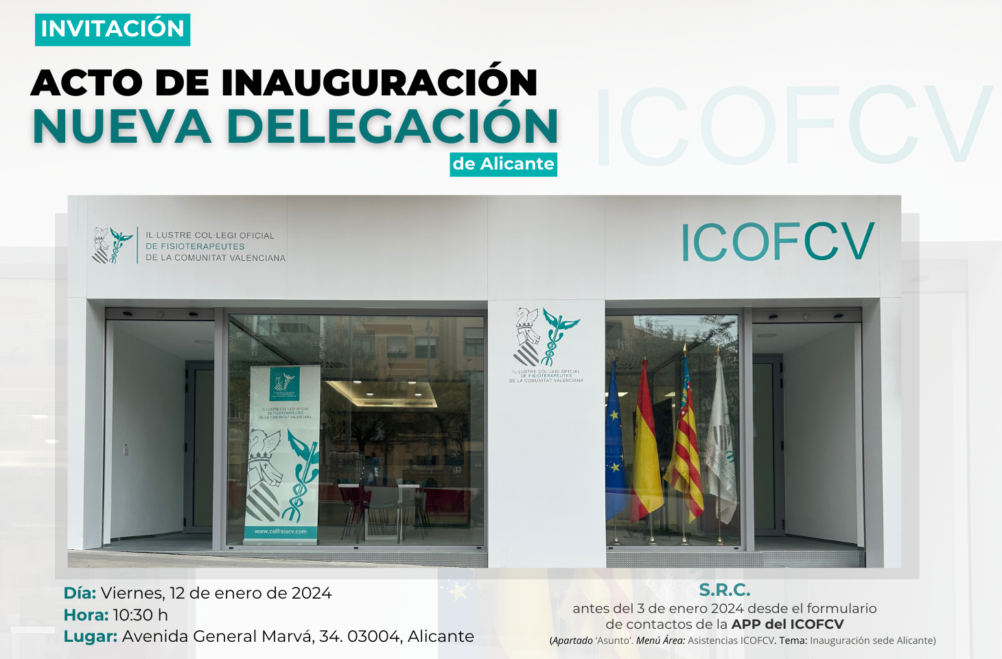 Inauguración de la nueva Sede de Alicante del ICOFCV. ¡Ven y comparte este momento!