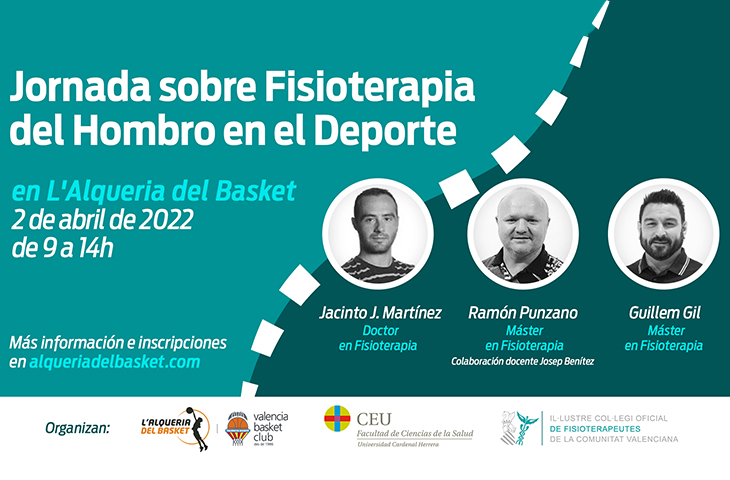 El seminario está organizado por la Cátedra de Baloncesto l’Alqueria del Basket junto al Colegio de Fisioterapeutas de la Comunidad Valenciana y el CEU-UCH. Fruto de ello, los 100 primeros colegiados del ICOFCV que se registren pueden beneficiarse de un descuento del 50% en el precio de la inscripción de esta jornada, que tendrá lugar el 2 de abril en Valencia. 