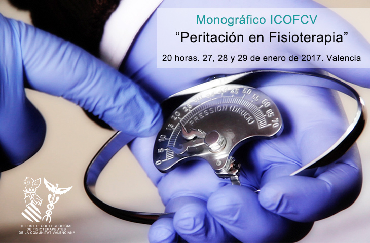  “Peritación en Fisioterapia”, nuevo curso del ICOFCV del 27 al 29 de enero de 2017