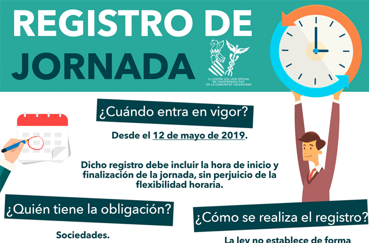 El ICOFCV informa a sus colegiados: entra en vigor la obligatoriedad del registro de la jornada laboral 