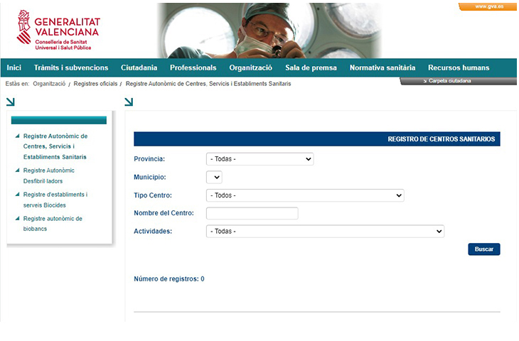 De interés: recordatorio de la obligación de actualización del Registro autonómico de Centros Sanitarios