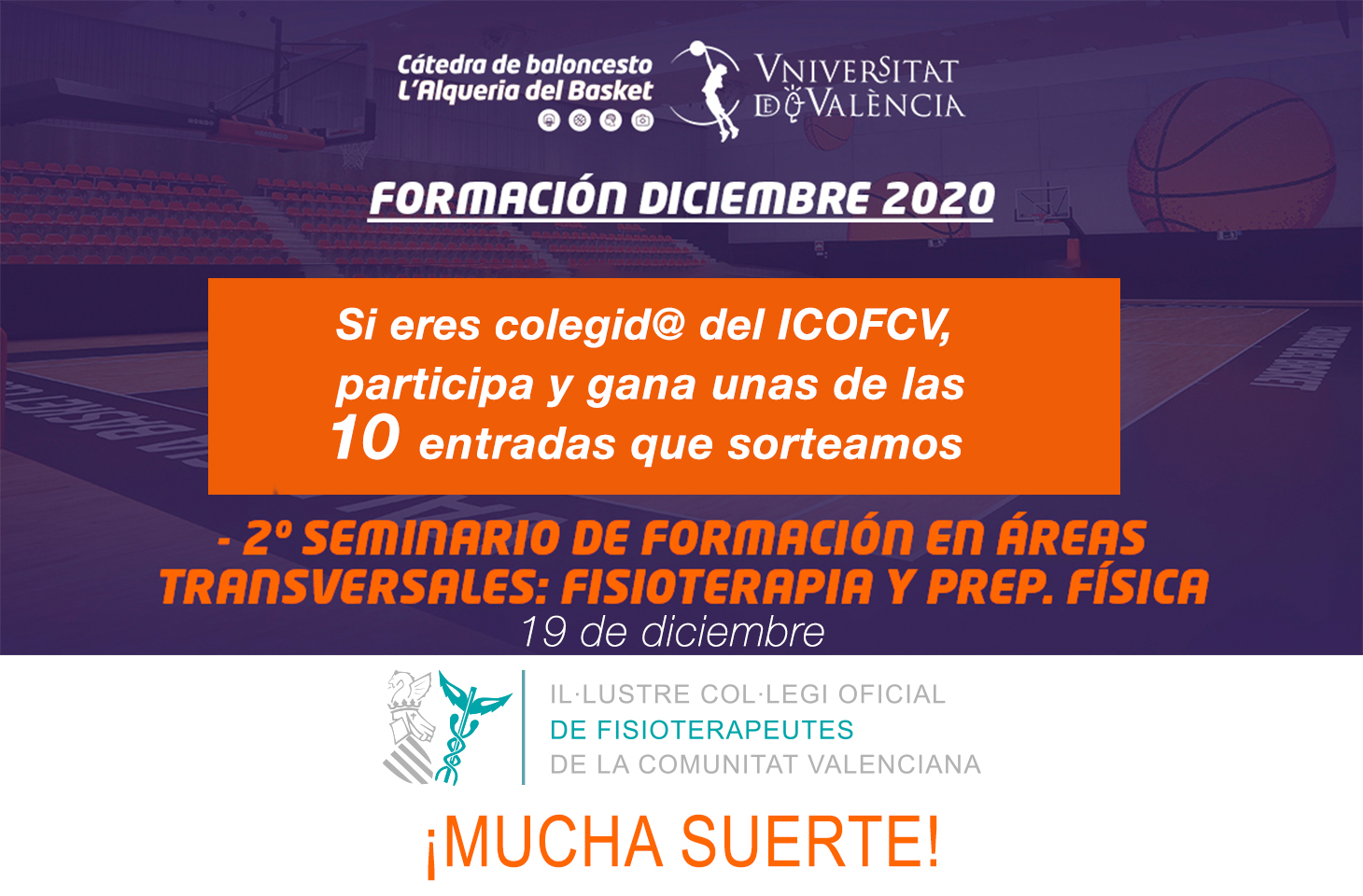Sorteamos 10 inscripciones para el 2º seminario de Formación en Áreas Transversales: "Fisioterapia y Preparación Física" Sorteamos 10 inscripciones para el 2º seminario de Formación en Áreas Transversales: "Fisioterapia y Preparación Física"