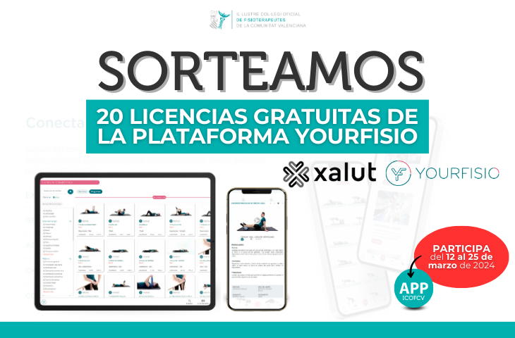 Sorteamos 20 licencias gratuitas de la plataforma YourFisio (Xalut) entre nuestros colegiados