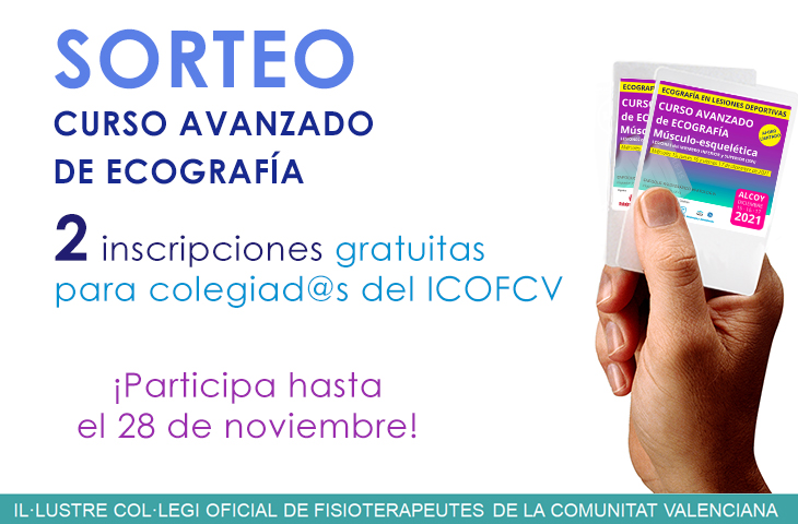 Sorteamos 2 inscripciones para el Curso Avanzado de Ecografía Musculo-esquelética entre nuestros colegiados/as Sorteamos 2 inscripciones para el Curso Avanzado de Ecografía Musculo-esquelética entre nuestros colegiados/as