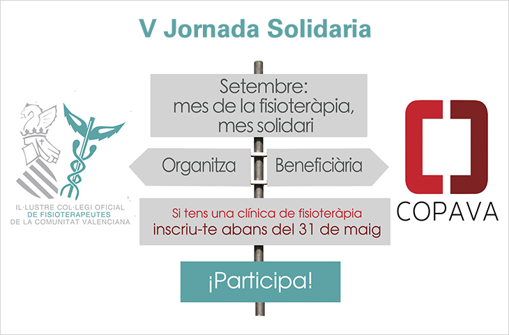 Si tienes una clínica de fisioterapia, ya puedes inscribirte en la V Jornada Solidaria del ICOFCV