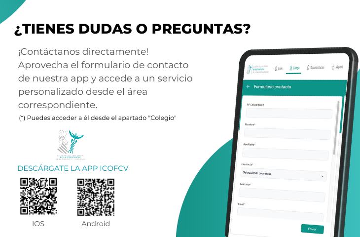 formulario de contacto de la app ICOFCV