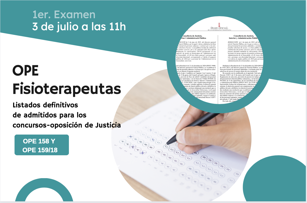 Publicados los listados definitivos de admitidos para las OPE de fisioterapeuta convocadas por Justicia Publicados los listados definitivos de admitidos para las OPE de fisioterapeuta convocadas por Justicia