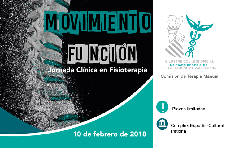 El ICOFCV celebra el 10 de febrero la Jornada clínica “Movimiento y Función” en Fisioterapia