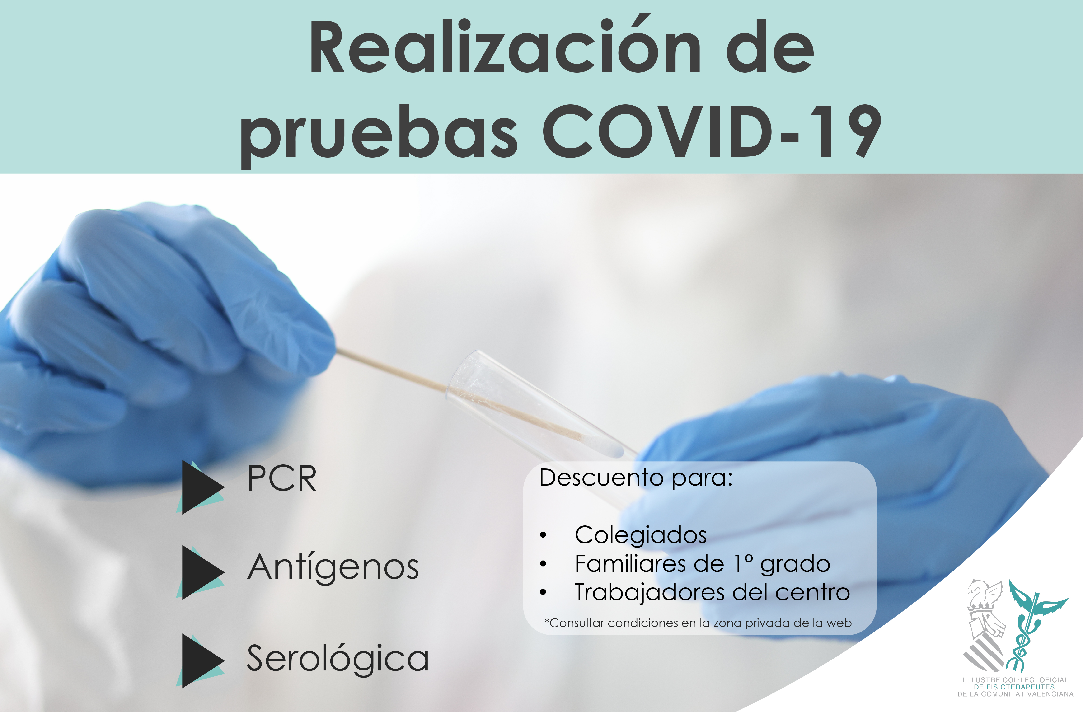 El ICOFCV cierra condiciones especiales con centros para la realización de pruebas de COVID-19
