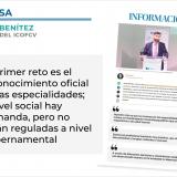 Josep Benítez: «El primer reto es el reconocimiento oficial de las especialidades; hay demanda social, pero no están reguladas a nivel gubernamental»