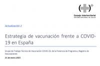 Estrategia de vacunación frente a COVID-19 en España - Actualización 21 enero 2021