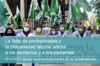  El ICOFCV apoya las reivindicaciones de los fisioterapeutas de Atención Primaria y del Hospital de Manises