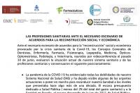 Las Profesiones Sanitarias instan a acuerdos para la reconstrucción social y económica