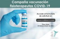 Ya disponible el formulario de solicitud de vacunación contra la COVID-19 para fisioterapeutas colegiados
